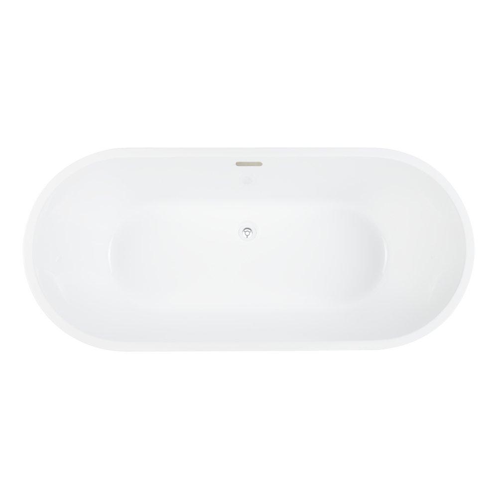 65-3/4  x 29-1/2 in. Freestanding Bathtub with Center Drain in White 