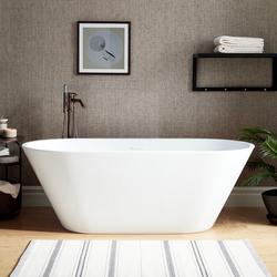 65-3/4  x 29-1/2 in. Freestanding Bathtub with Center Drain in White