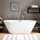 70-3/8 x 30-1/2 in. Freestanding Bathtub with Center Drain in White and Black Trim