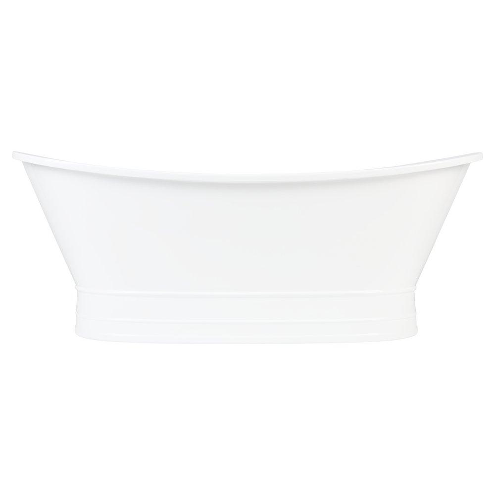Signature Hardware White 68-11/16 x 31-5/16 in. Freestanding Bathtub with Center Drain 
