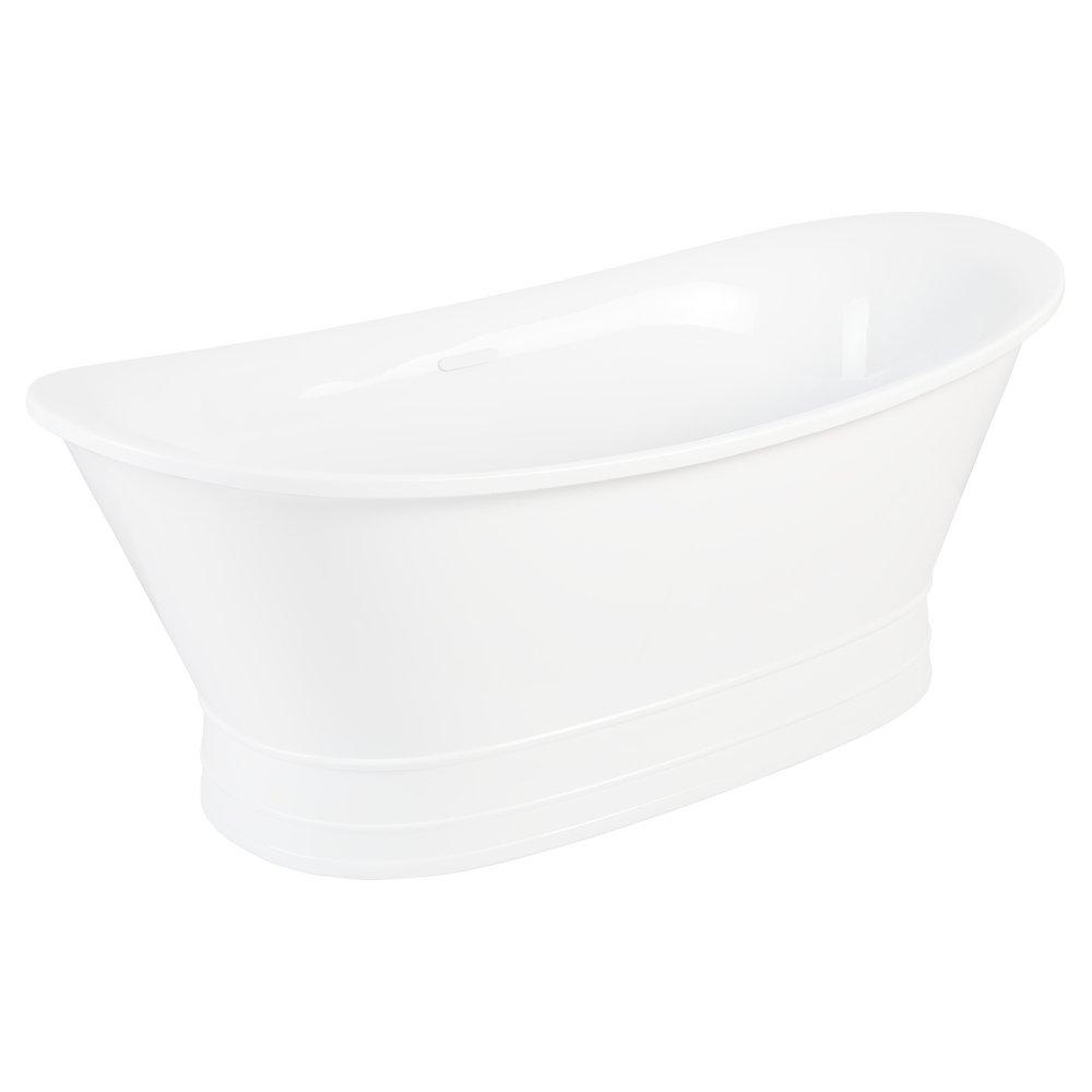 Signature Hardware White 68-11/16 x 31-5/16 in. Freestanding Bathtub with Center Drain 