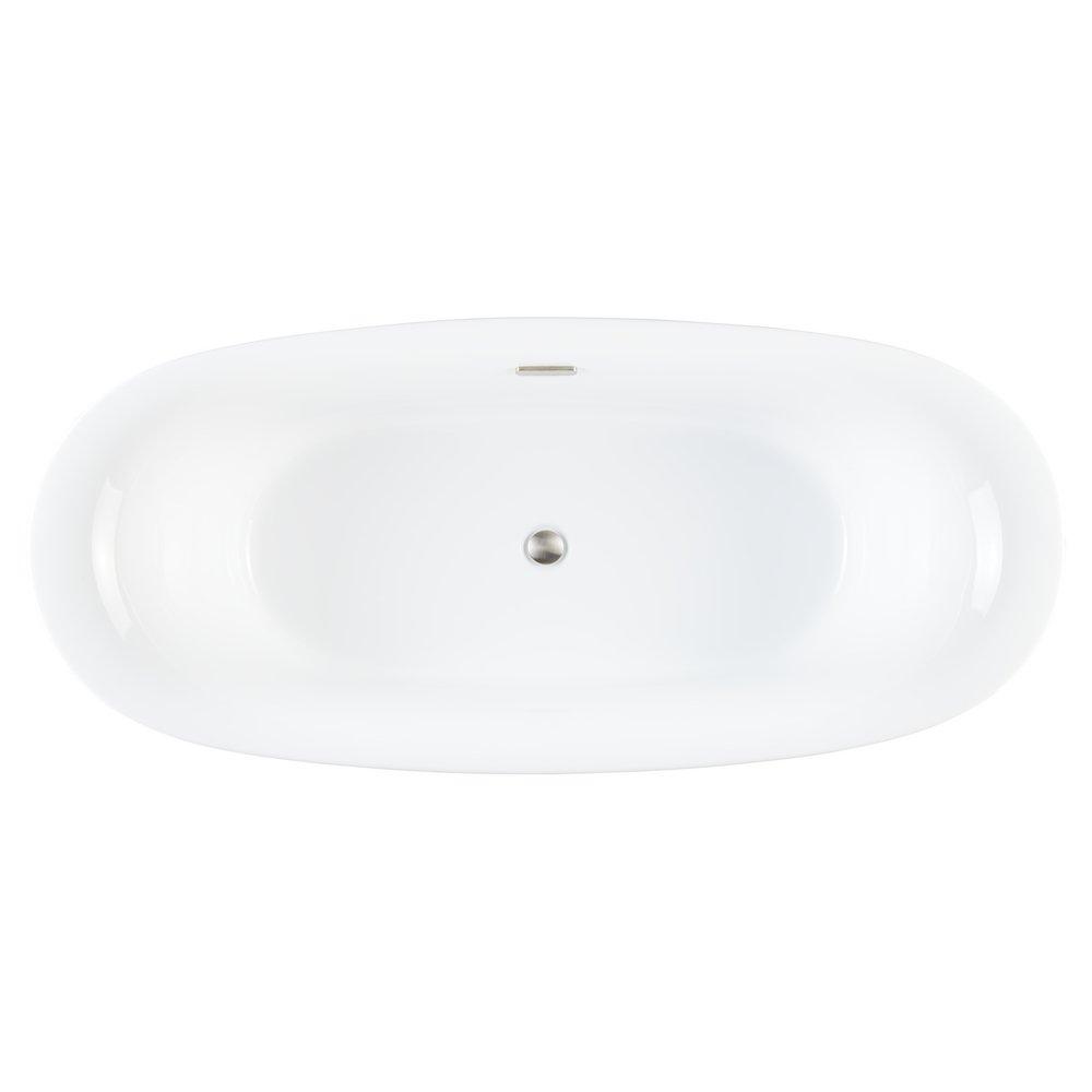 69 DESBOROUGH ACRYLIC FREESTANDING DOUBLE-SLIPPER TUB WHITE DRAIN TRIM 