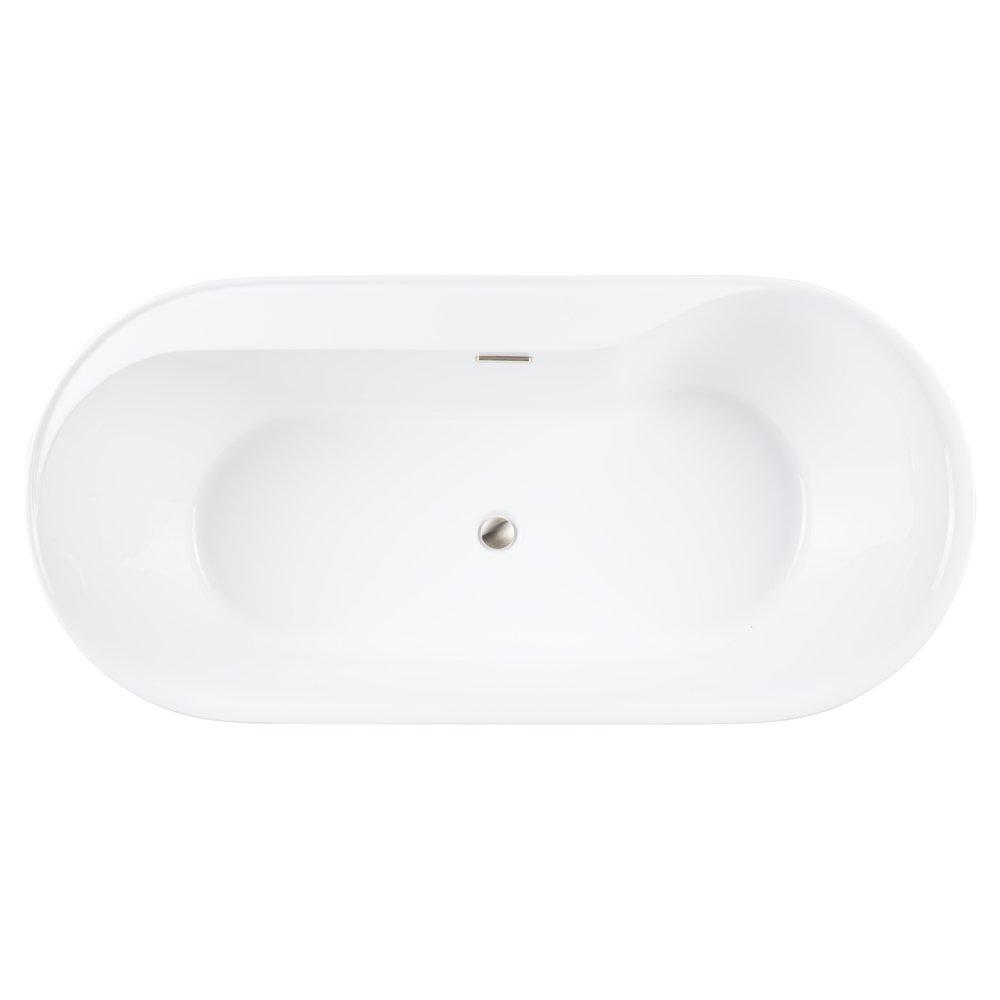 Signature Hardware White 70-11/16 x 33-1/4 in. Freestanding Bathtub with Center Drain 