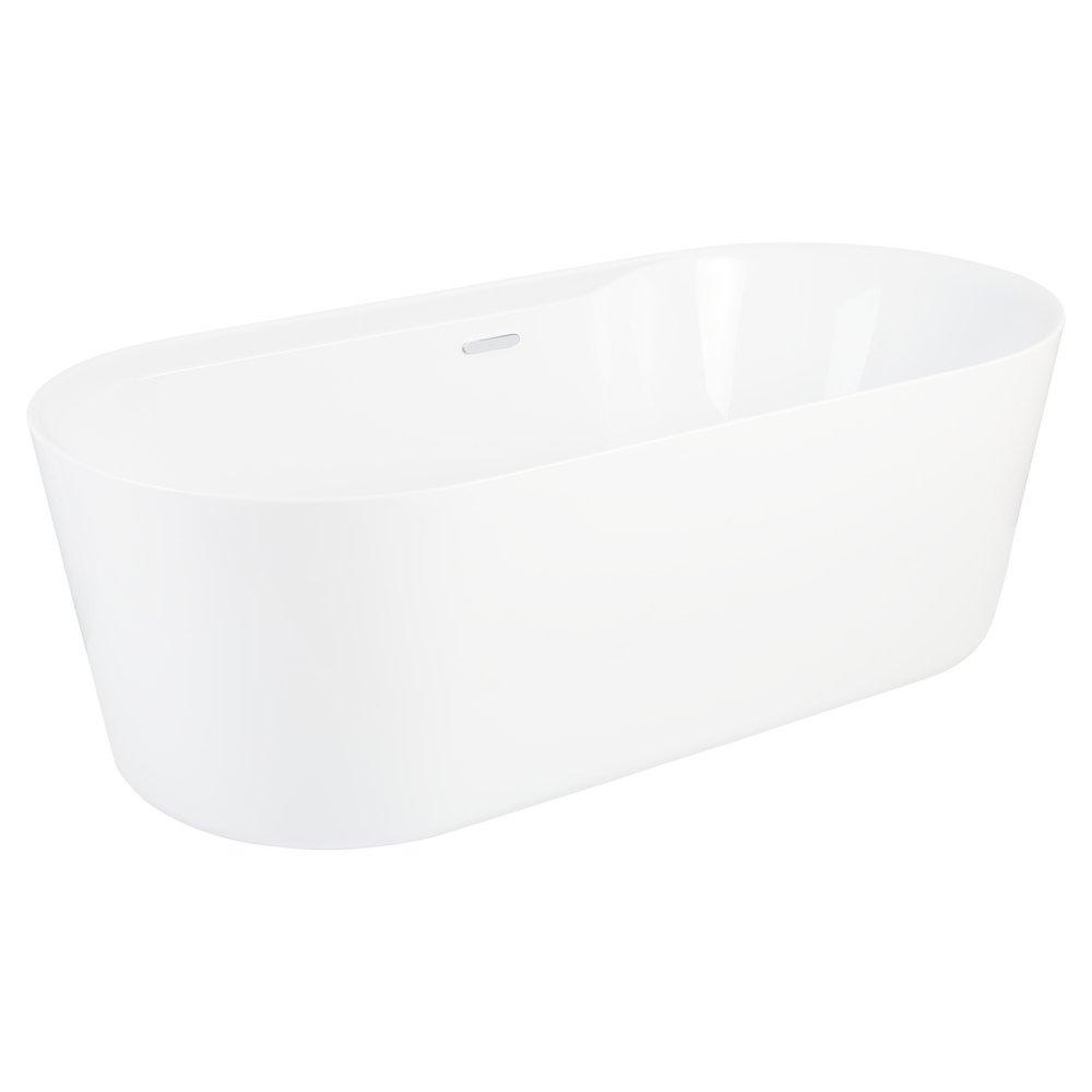 Signature Hardware White 70-11/16 x 33-1/4 in. Freestanding Bathtub with Center Drain 