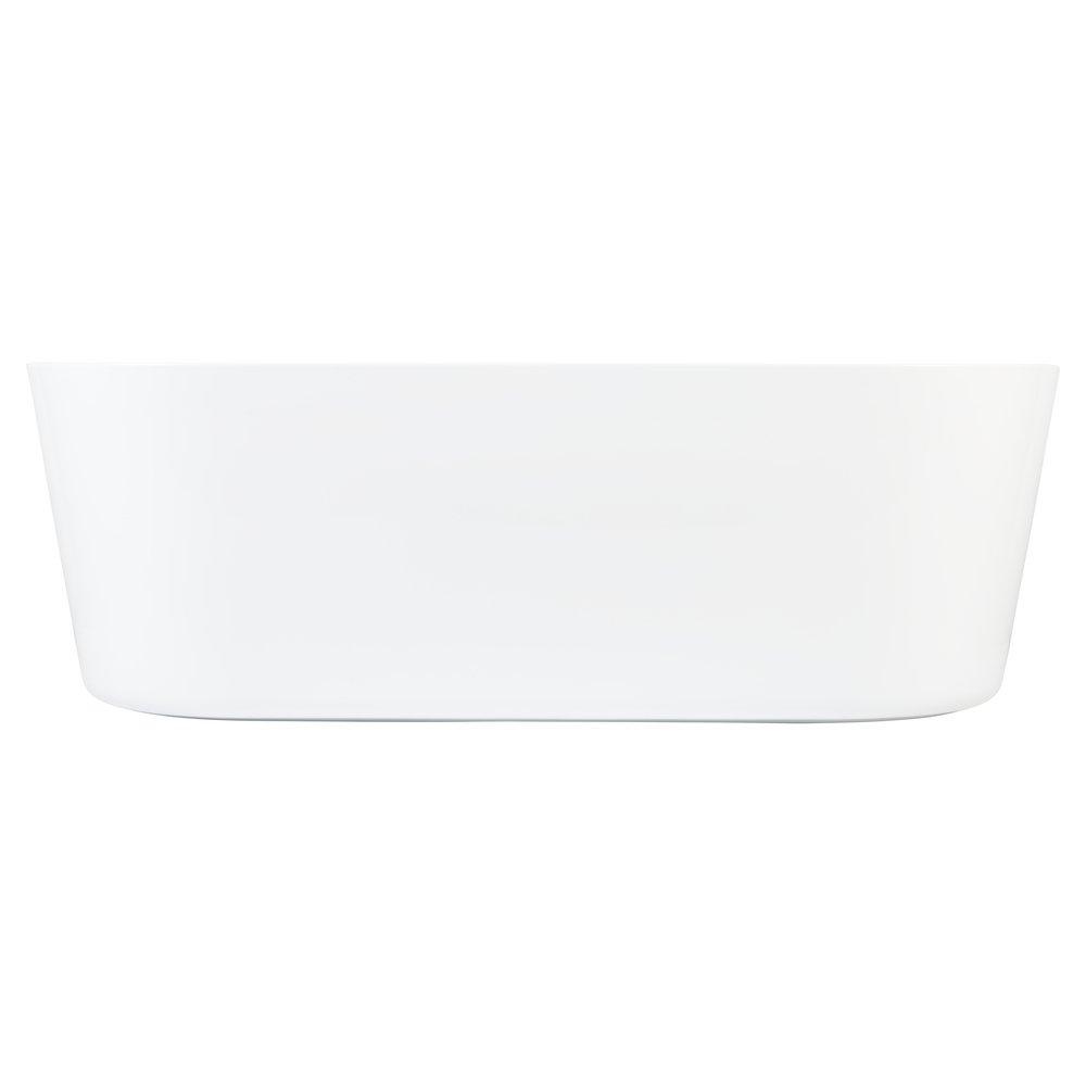 Signature Hardware White 70-11/16 x 33-1/4 in. Freestanding Bathtub with Center Drain 
