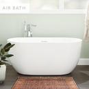 60-3/4 x 29-3/8 in. Freestanding Bathtub with Center Drain in White and White Drain Trim