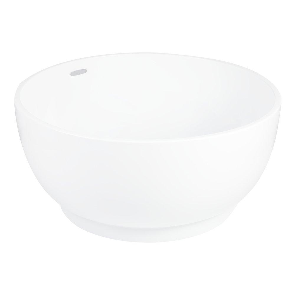 Signature Hardware White/Chrome 51 in. Freestanding Bathtub with Center Drain 