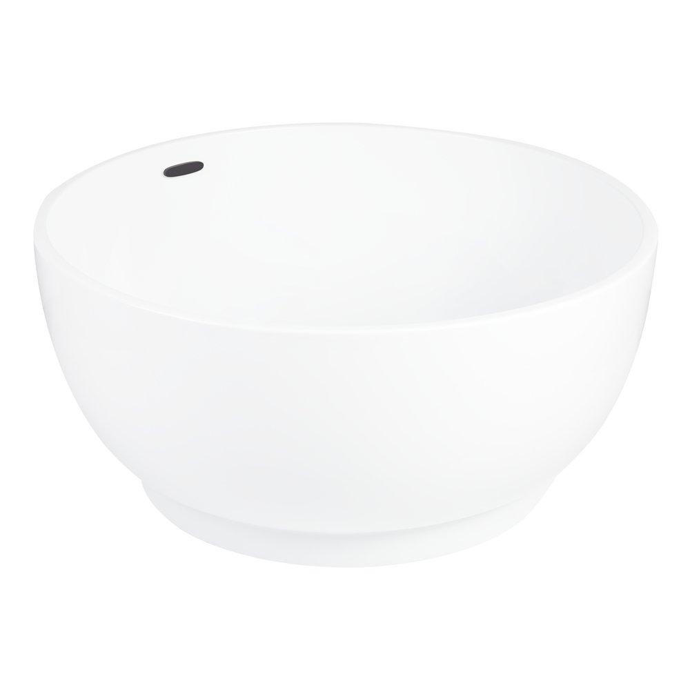 Signature Hardware White/Black 51 in. Freestanding Bathtub with Center Drain 