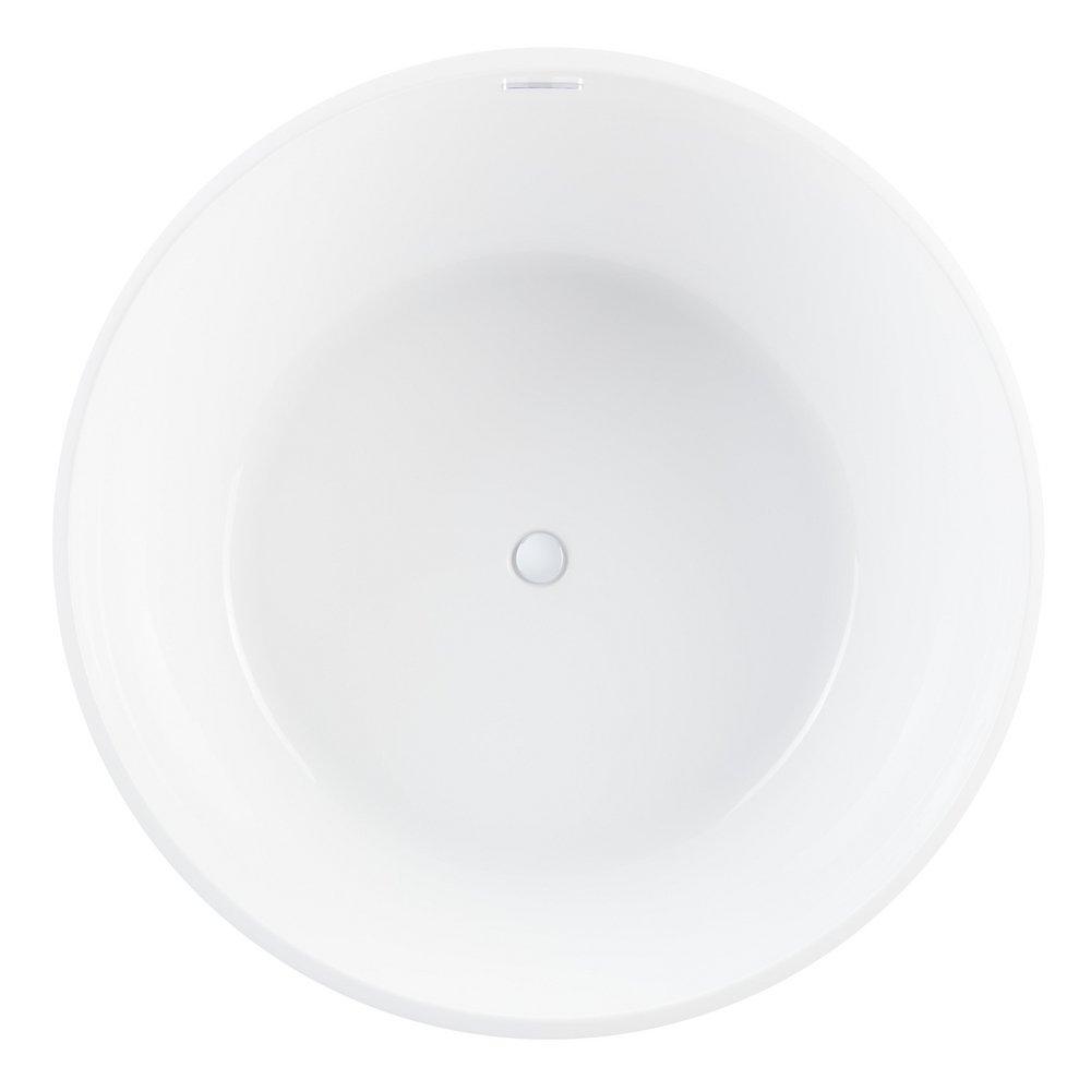 Signature Hardware White/White 51 in. Freestanding Bathtub with Center Drain 