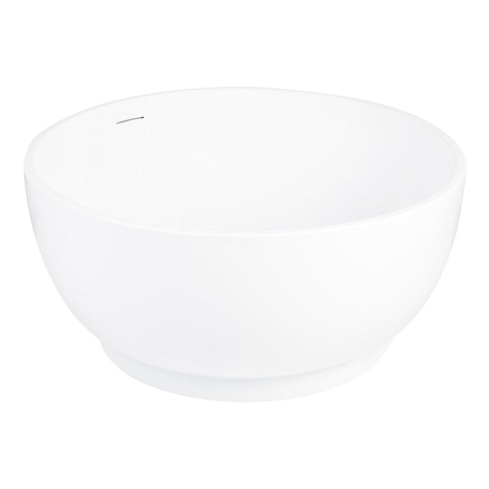 Signature Hardware White/White 51 in. Freestanding Bathtub with Center Drain 
