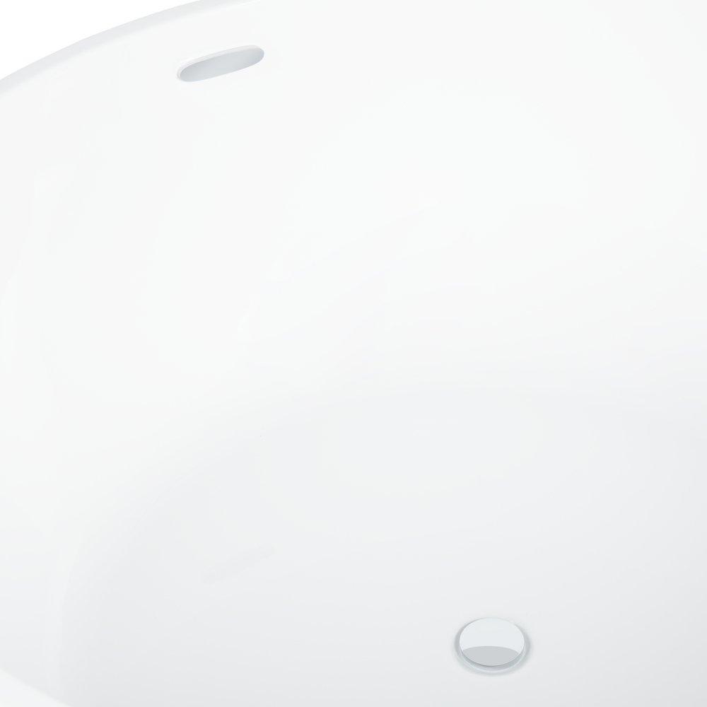 Signature Hardware White/Polished Nickel 51 in. Freestanding Bathtub with Center Drain 