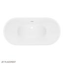 60-3/4 in x 29-3/8 in Freestanding Bathtub Center Drain in White 