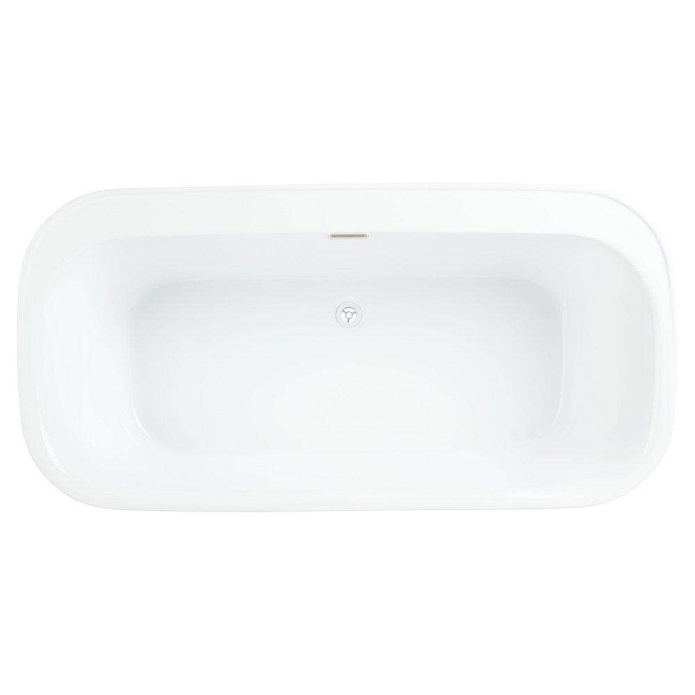 63 in x 31-1/2 in Freestanding Bathtub Center Drain in White 