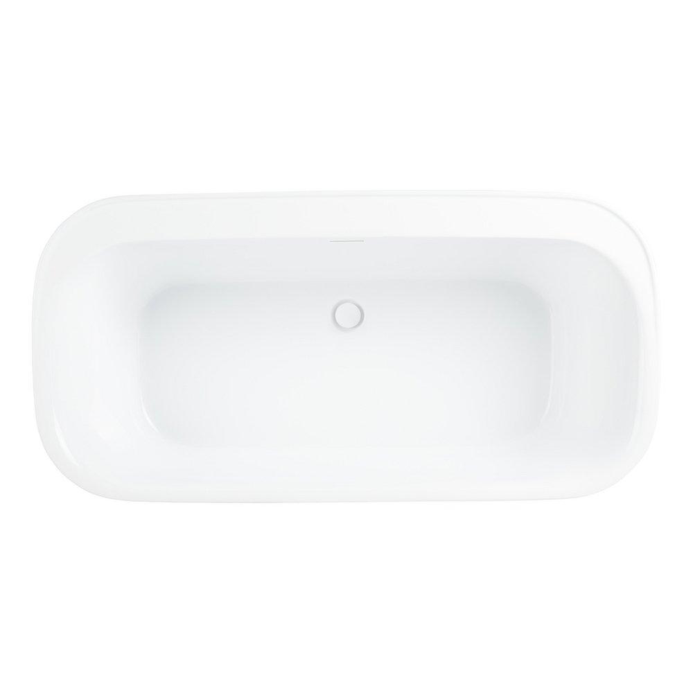 Signature Hardware White/White 63 x 31-1/2 in. Freestanding Bathtub with Center Drain 