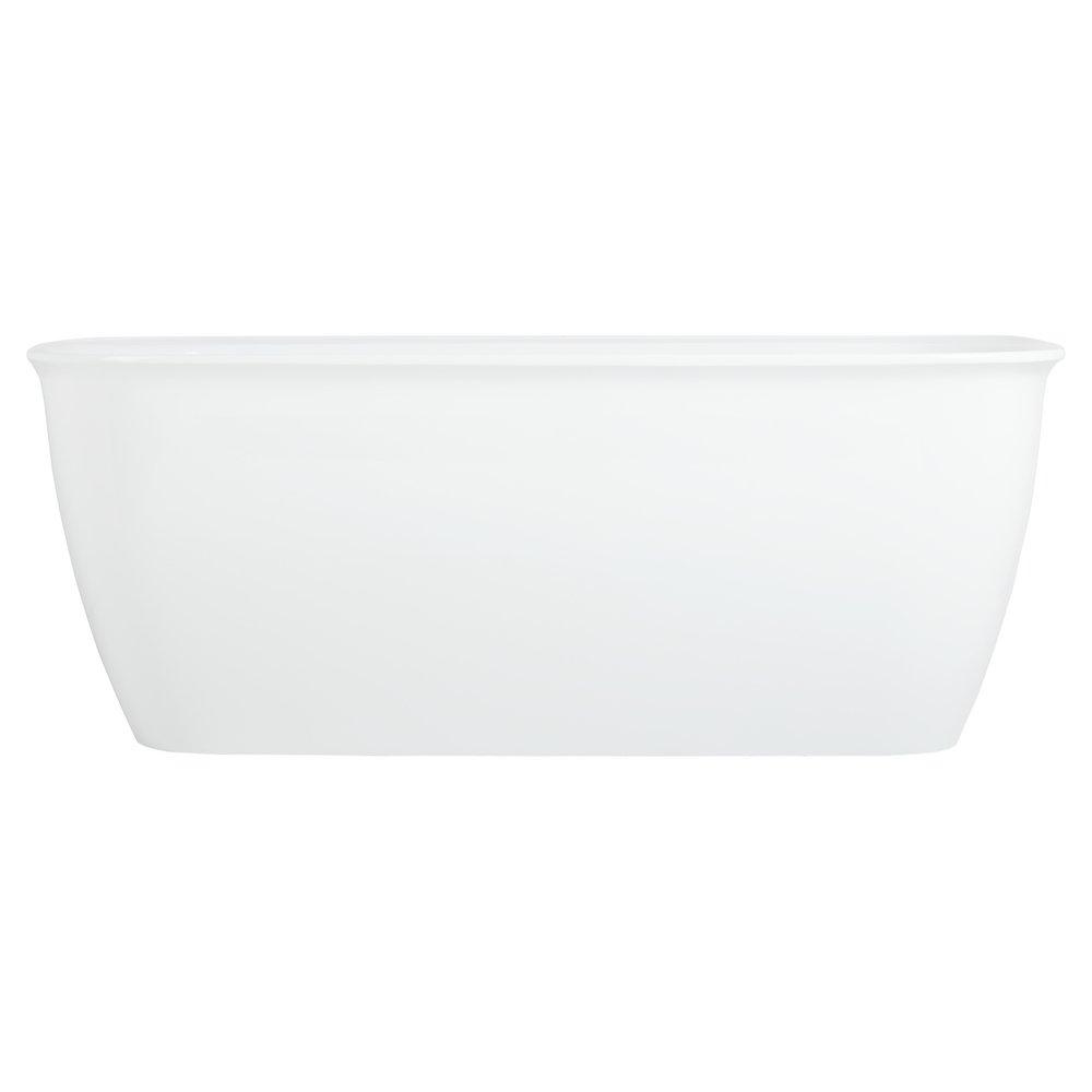 Signature Hardware White/White 63 x 31-1/2 in. Freestanding Bathtub with Center Drain 