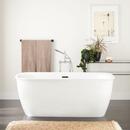 63 x 31-1/2 in. Freestanding Bathtub with Center Drain in White and Black Trim