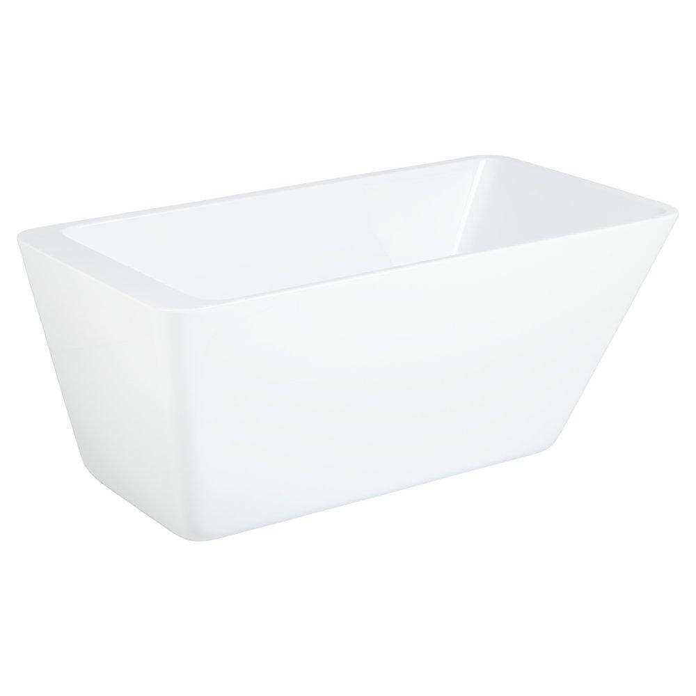 67 JAIDYN ACRYLIC FREESTANDING TUB TAP DECK / NO DRILLINGS POLISHED BRASS TRIM 