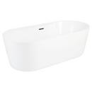 70 ASHINGTON ACRYLIC FREESTANDING TUB TAP DECK LEFT NO DRILLINGS BRUSHED NICKEL TRIM 