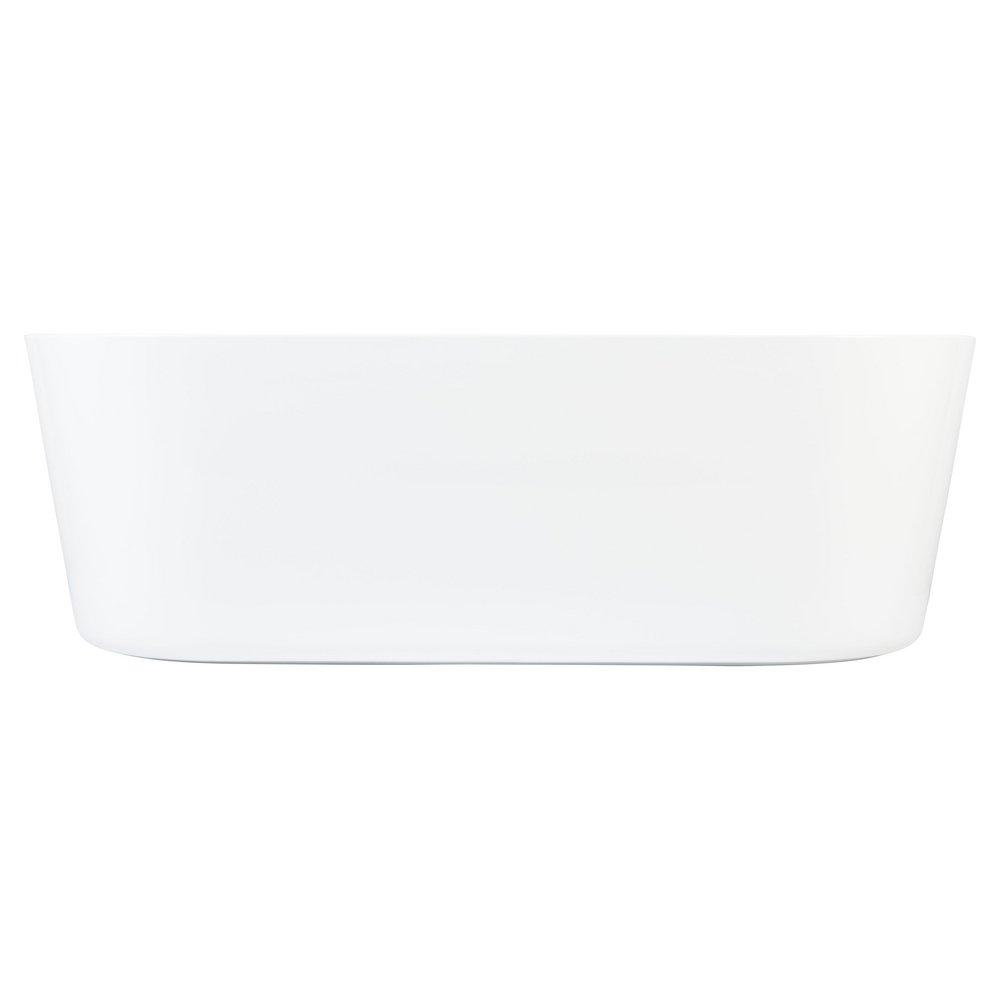 70 ASHINGTON ACRYLIC FREESTANDING TUB TAP DECK LEFT NO DRILLINGS BRUSHED NICKEL TRIM 