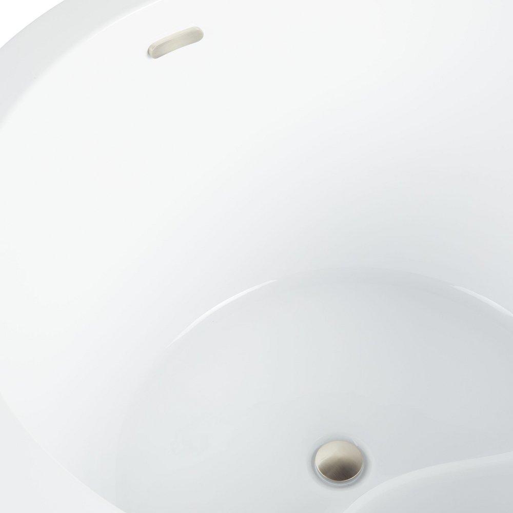 41 SIGLO ROUND JAPANESE SOAKING TUB NO FAUCET HOLES WHITE TRIM KIT WITH FOAM 