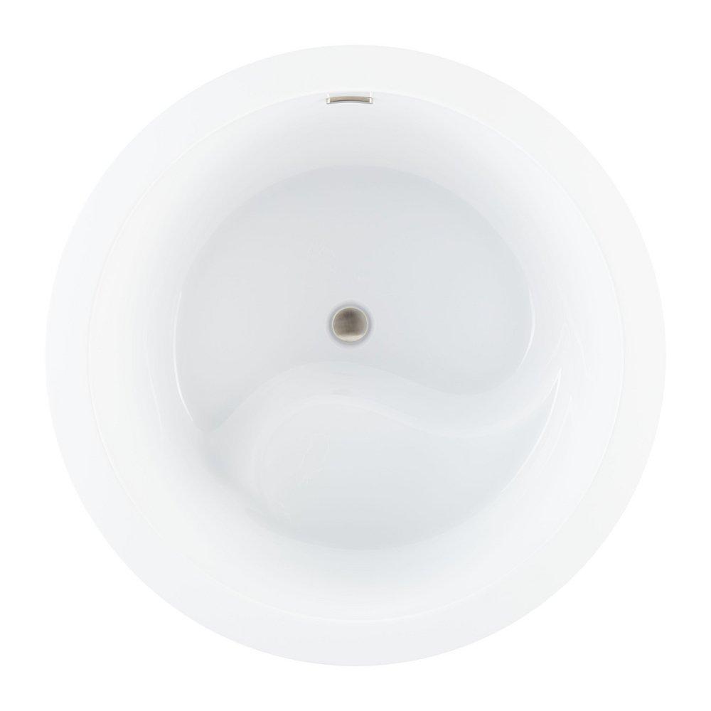 41 SIGLO ROUND JAPANESE SOAKING TUB NO FAUCET HOLES WHITE TRIM KIT WITH FOAM 