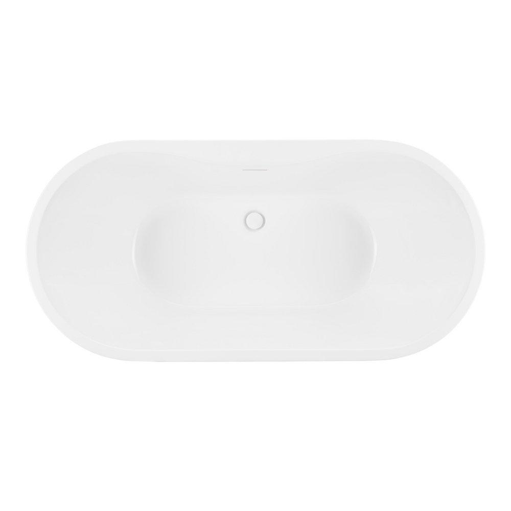 Signature Hardware White/White 60-3/4 x 29-3/8 in. Freestanding Bathtub with Center Drain 