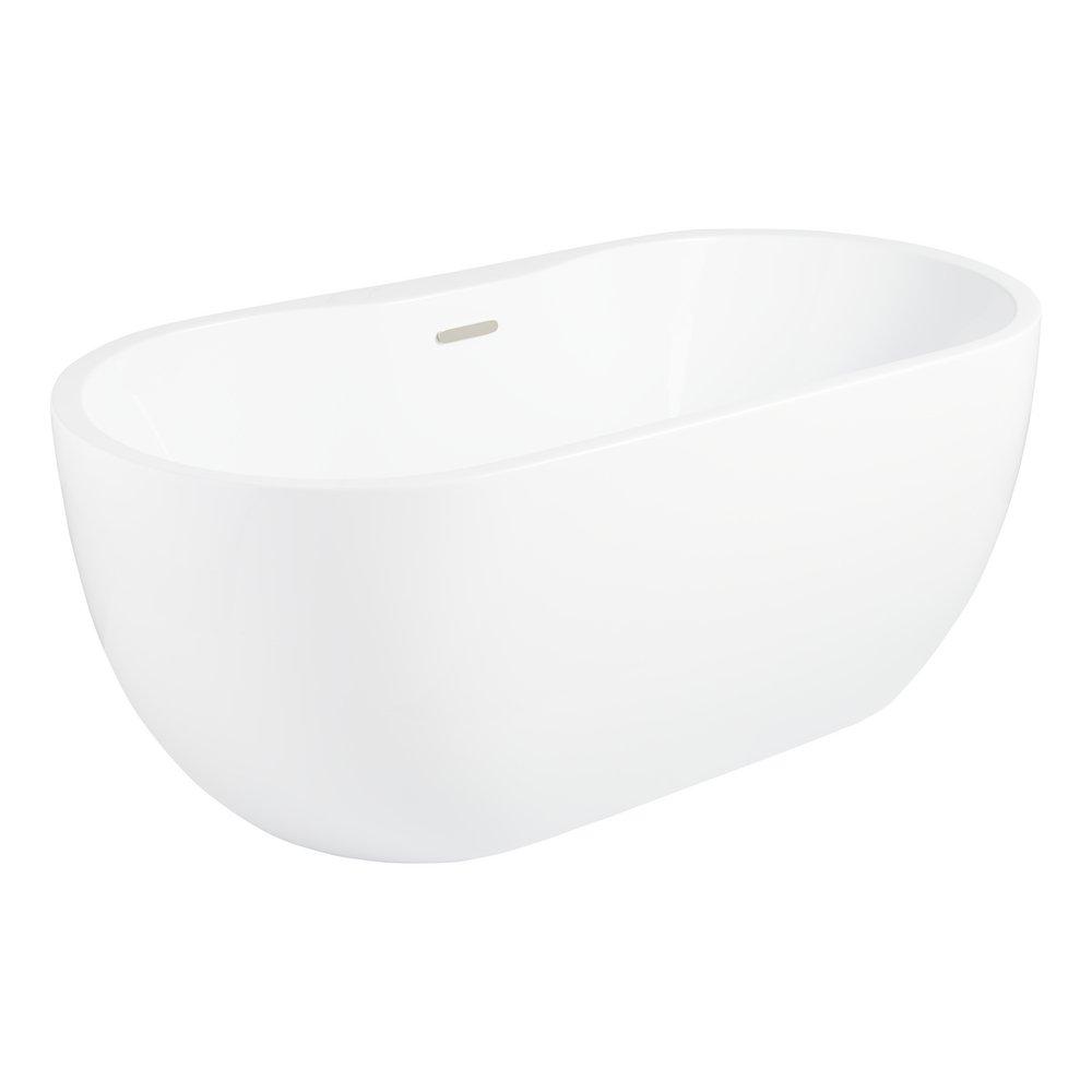 Signature Hardware White/White 60-3/4 x 29-3/8 in. Freestanding Bathtub with Center Drain 