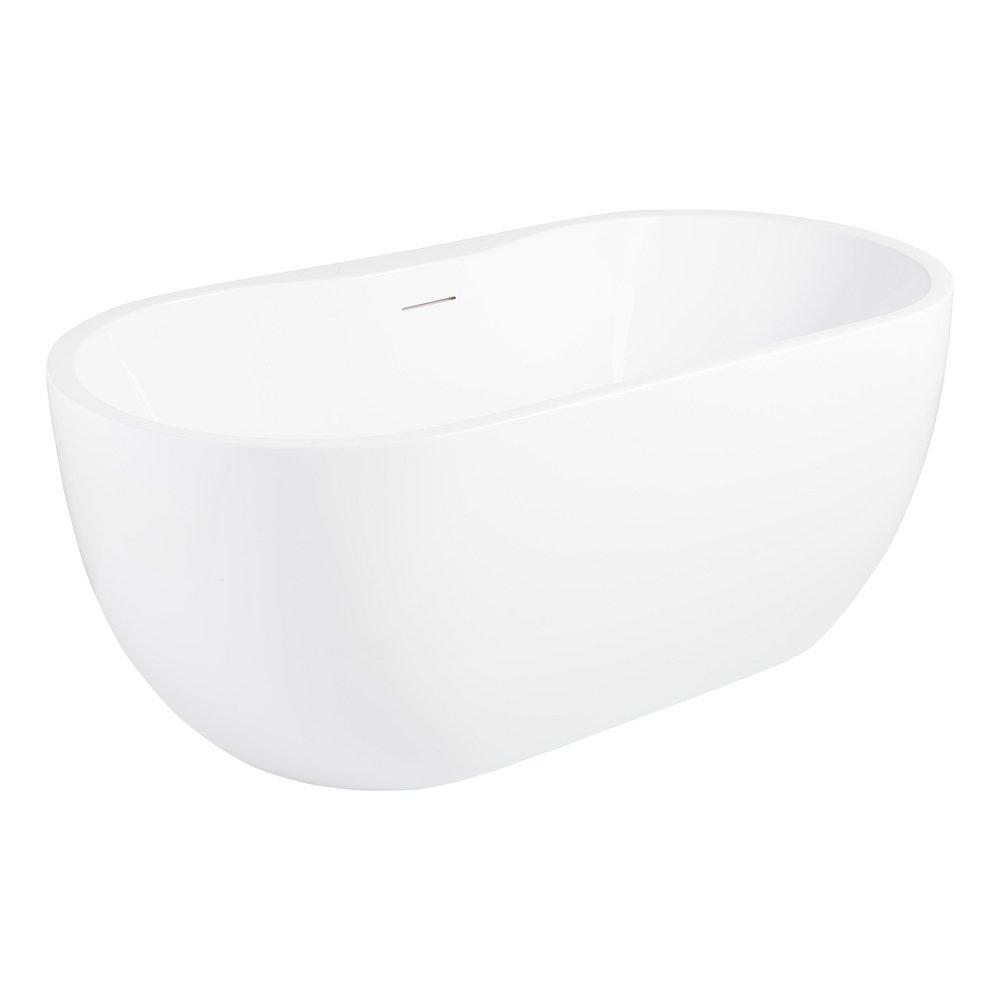 Signature Hardware White 60-3/4 x 29-3/8 in. Freestanding Bathtub with Center Drain 