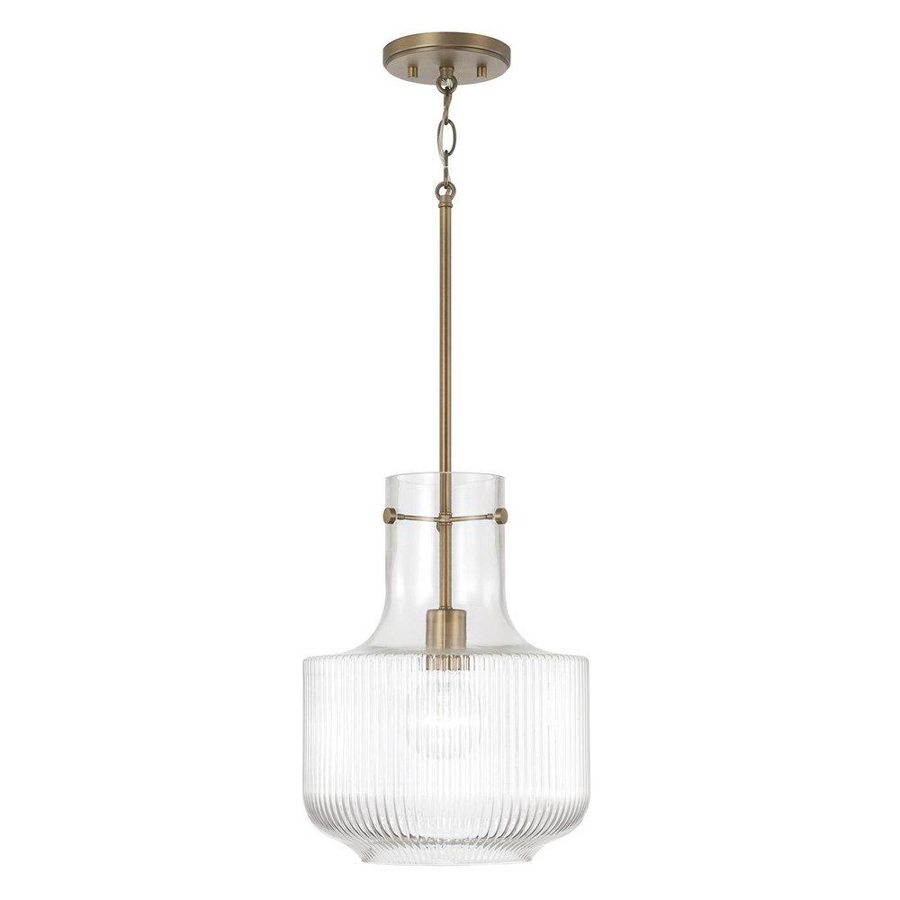 Capital Lighting Aged Brass 100W 1-Light Medium E-26 Incandescent Pendant 
