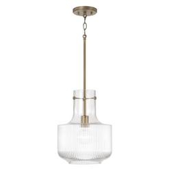 100W 1-Light Medium E-26 Incandescent Pendant in Aged Brass