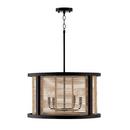 60W 4-Light Candelabra E-12 Incandescent Pendant in Flat Black
