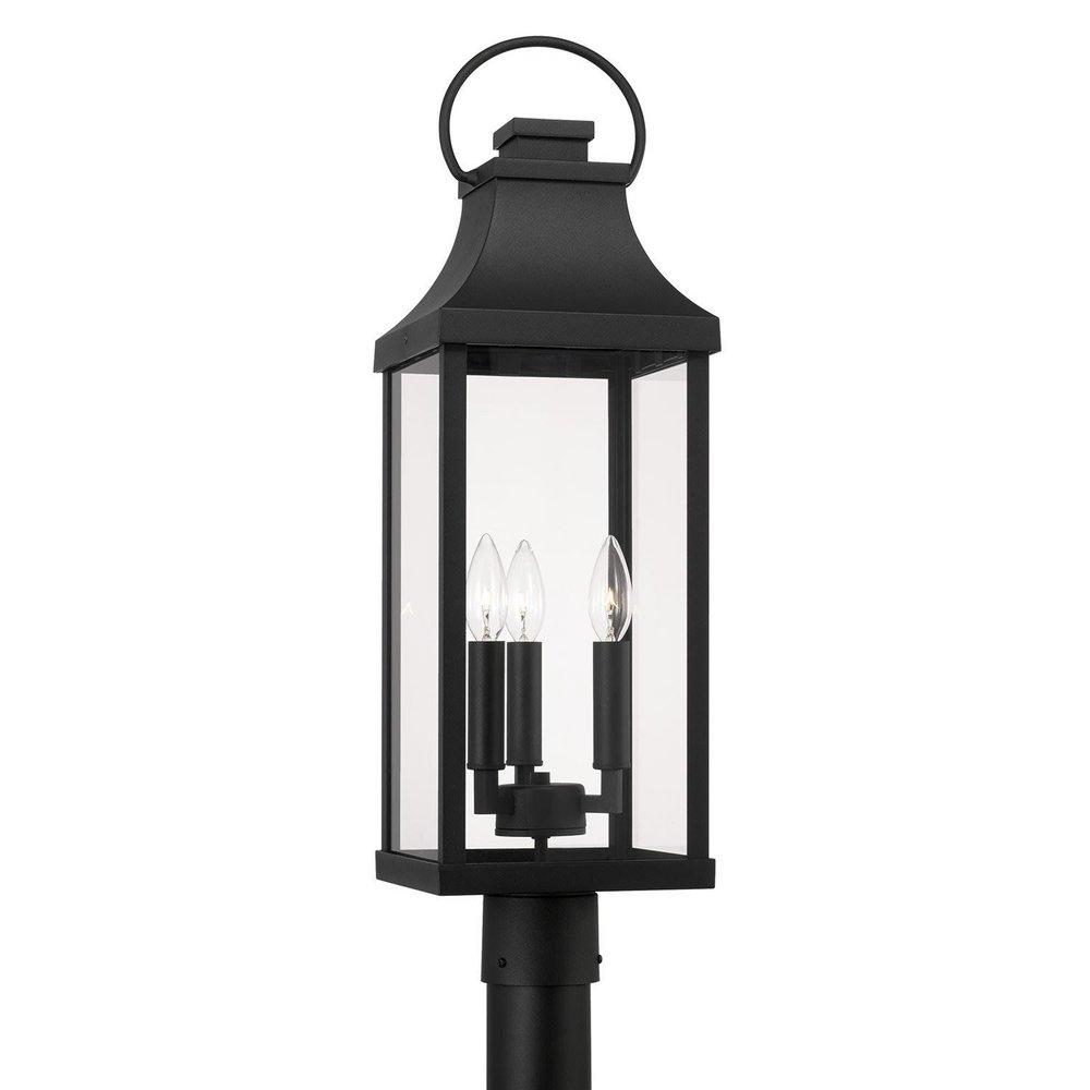 BLACK 3 60W E12 CANDELABRA EXT POST LANTERN *BRADFORD 