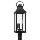 8 x 26-3/4 in. 60W 3-Light Head Post Light in Black