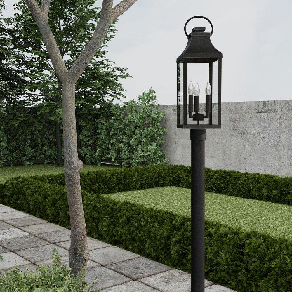 BLACK 3 60W E12 CANDELABRA EXT POST LANTERN *BRADFORD 