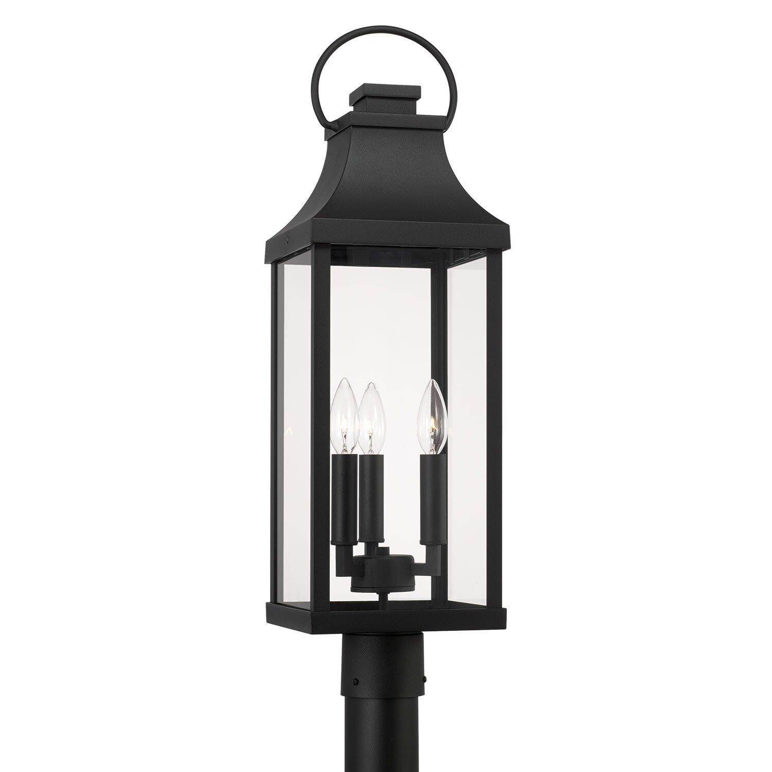 Capital Lighting Black 8 x 26-3/4 in. 60W 3-Light Head Post Light 