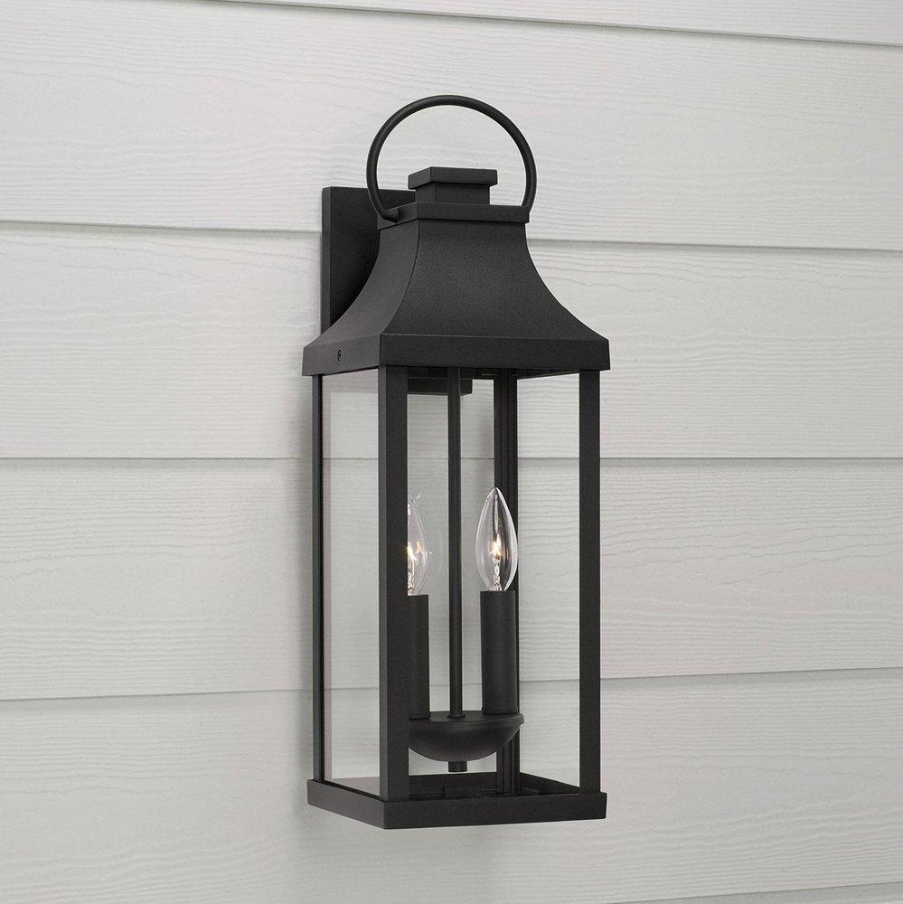 Capital Lighting Black 120W 2-Light 20-3/4 in. Outdoor Wall Sconce 