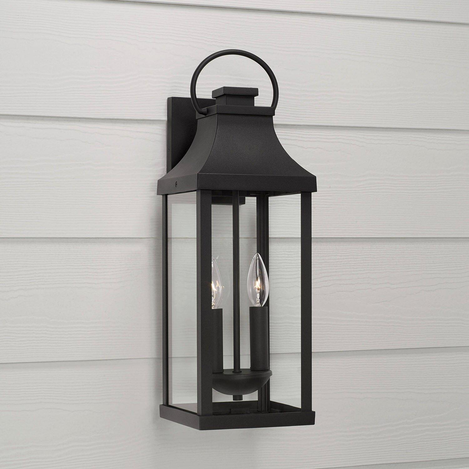 Capital Lighting Black 120W 2-Light 20-3/4 in. Outdoor Wall Sconce 