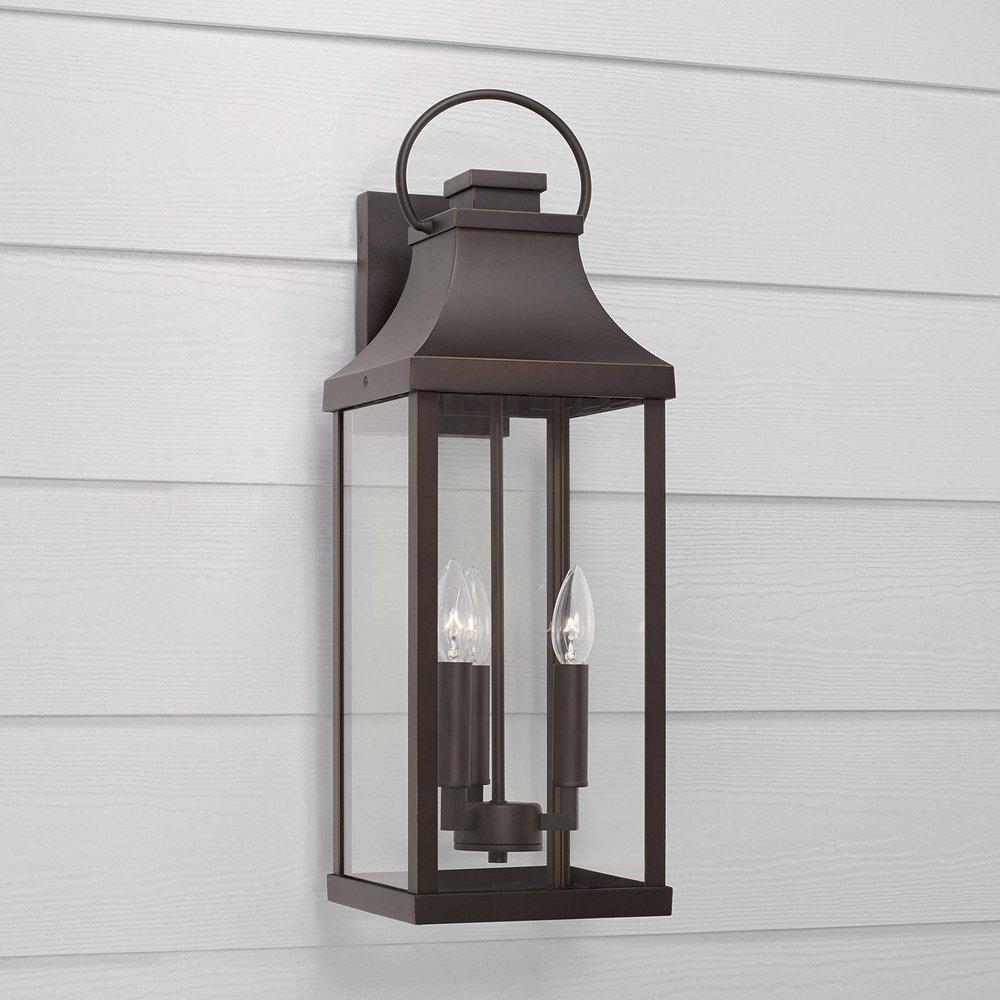 Capital Lighting Oiled Bronze 60W 3-Light 24 in. Outdoor Wall Sconce 