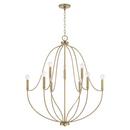38 x 32-1/2 in. 60W 1-Tier 9-Light Incandescent Transitional Chandelier in Aged Brass