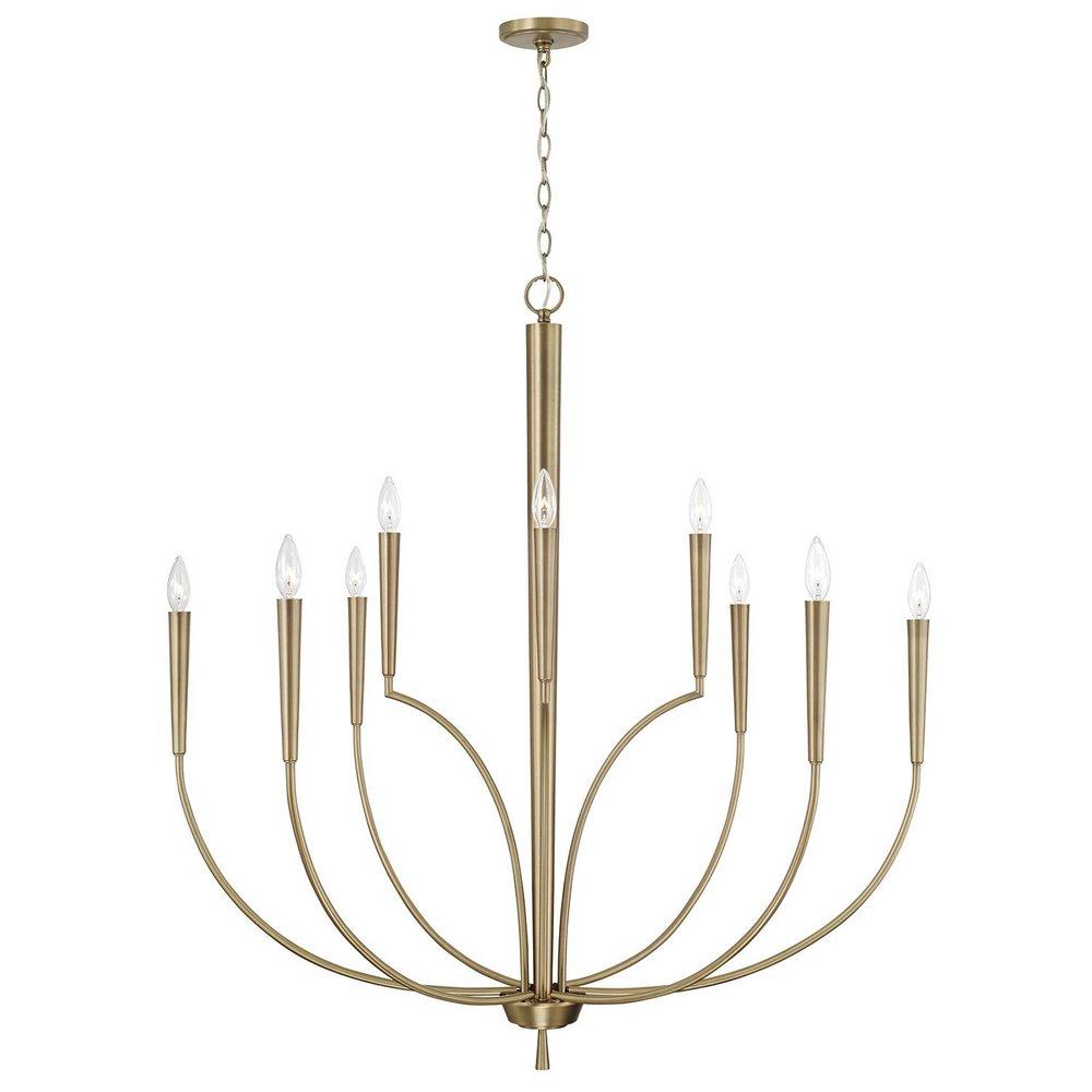 Capital Lighting Aged Brass 42-3/4 x 40 in. 60W 1-Tier 10-Light Incandescent Modern Chandelier 