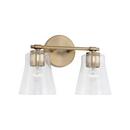 100W 2-Light Medium E-26 Vanity Fixture in Aged Brass