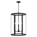 60W 4-Light Candelabra Foyer Lighting in Black Iron