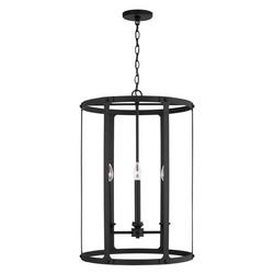 60W 4-Light Candelabra Foyer Lighting in Black Iron