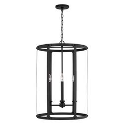 60W 4-Light Candelabra Foyer Lighting in Black Iron