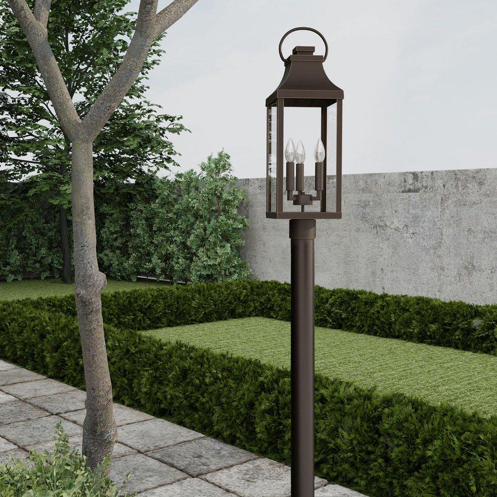 Capital Lighting Oiled Bronze 26-3/4 x 8 in. 60W 3-Light Incandescent Outdoor Post Lantern 