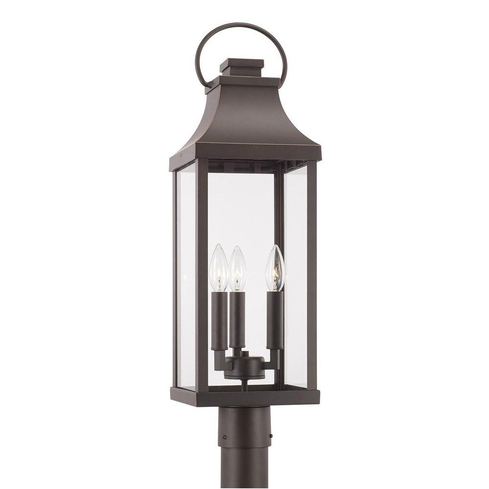Capital Lighting Oiled Bronze 26-3/4 x 8 in. 60W 3-Light Incandescent Outdoor Post Lantern 