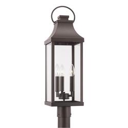 26-3/4 x 8 in. 60W 3-Light Incandescent Outdoor Post Lantern in Oiled Bronze