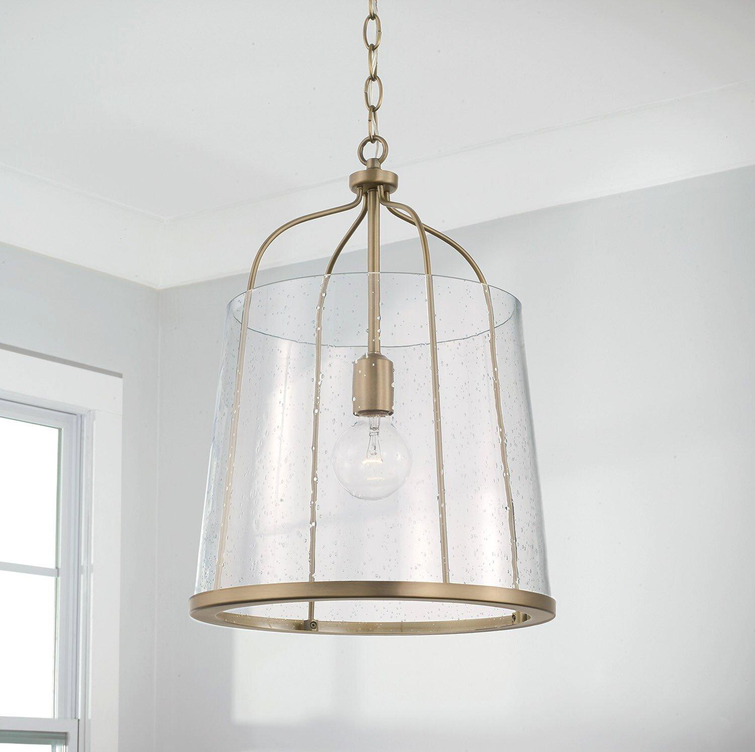HomePlace by Capital Lighting Aged Brass 100W 1-Light Medium E-26 Incandescent Pendant Light 