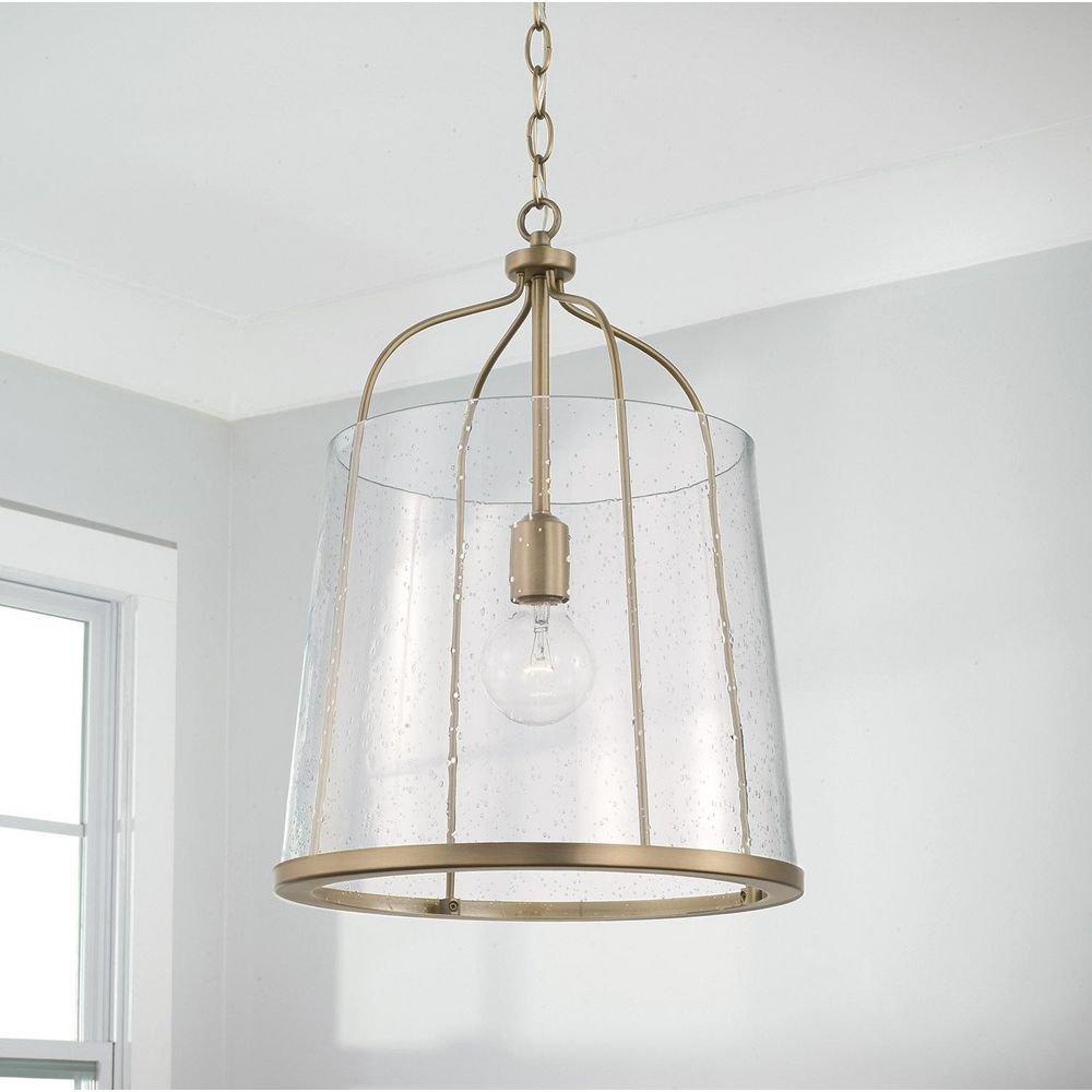HomePlace by Capital Lighting Aged Brass 100W 1-Light Medium E-26 Incandescent Pendant Light 