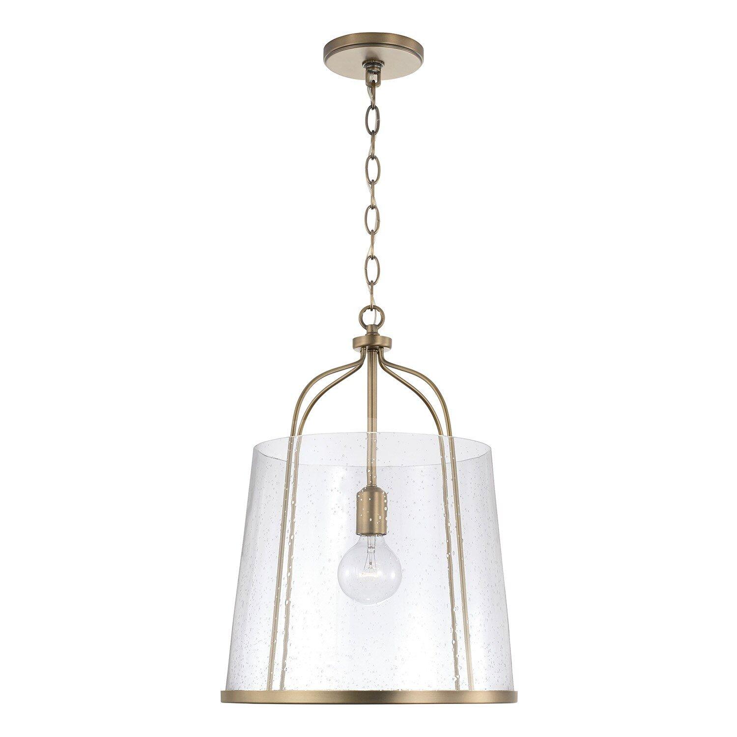 HomePlace by Capital Lighting Aged Brass 100W 1-Light Medium E-26 Incandescent Pendant Light 